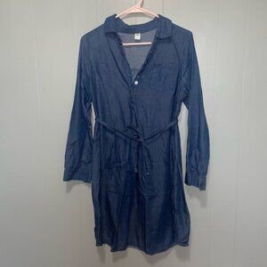 Old Navy Maternity Long Sleeve Chambray Denim Dress Small